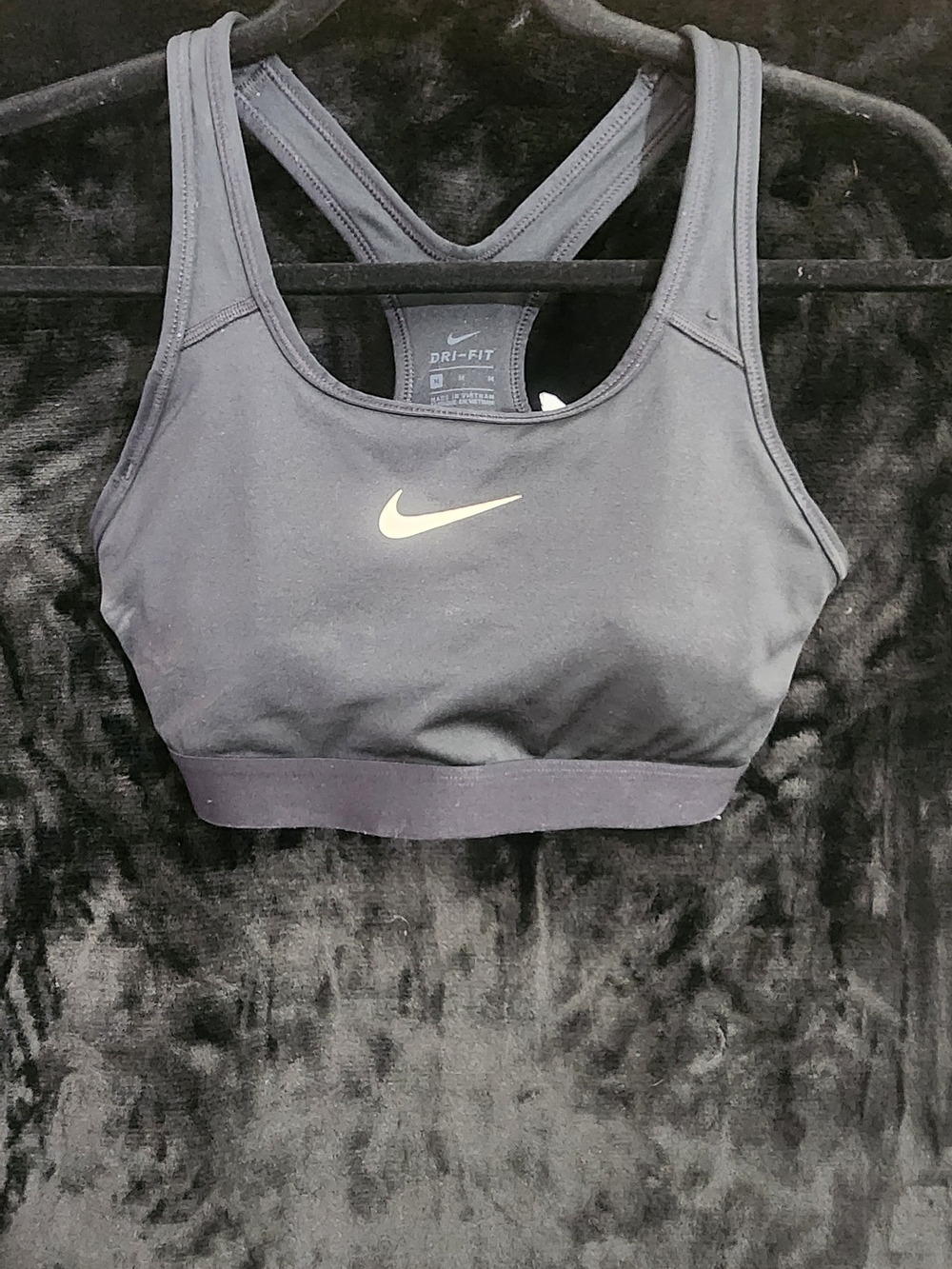 Nike Dri-FIT Women’s Black Racerback Sports Bra – Size M
